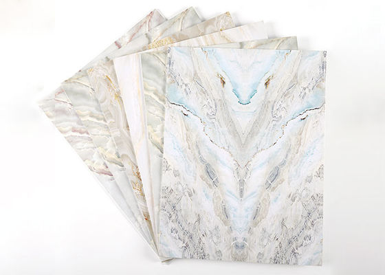 Alta decoración brillante de lujo de la pared interior de la hoja del mármol del PVC de 1220x2440m m 3m m