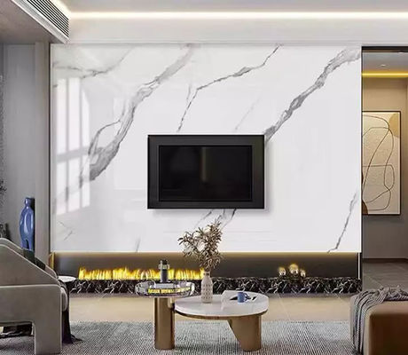 Alta decoración brillante de lujo de la pared interior de la hoja del mármol del PVC de 1220x2440m m 3m m