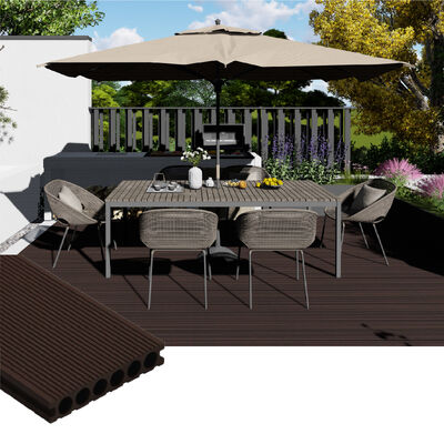 Texto personalizado Decking de WPC para exteriores.