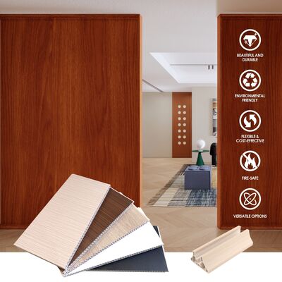 Panel de pared de PVC División de interior de la tabla decorativa impermeable divisor para el espacio de la habitación