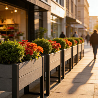 Cama de jardín elevada con patas metálicas para la plantación de hierbas vegetales al aire libre