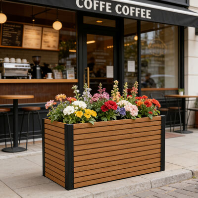 Moderno lecho de jardín elevado ignífugo e impermeable y macetero ecológico para exteriores