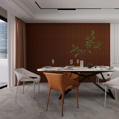 Tablero decorativo interior compuesto plástico de madera de la pared del panel de pared estriado WPC al por mayor