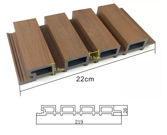 El panel de pared de madera compuesto al aire libre del PVC de los paneles de pared exterior de WPC Co sacó