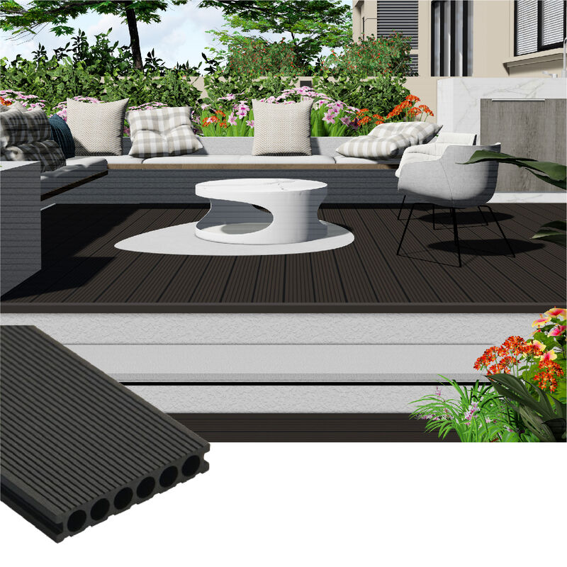 Texto personalizado Decking de WPC para exteriores.
