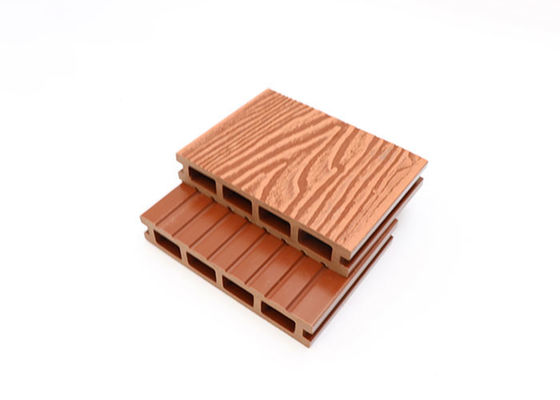 Prenda impermeable compuesta de grabación en relieve de madera del piso de la cubierta del Decking de la textura WPC del piso 3D