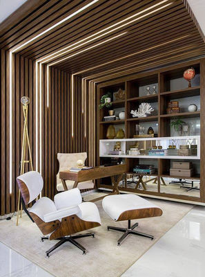 Los granos de madera de madera laminaron el panel de pared interior de WPC para la decoración interior