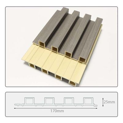 Versátil elegante estriada Louvered de madera de los paneles de pared del substituto WPC