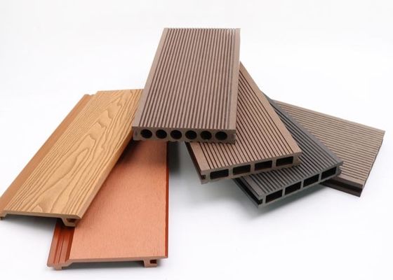 Tableros de cubierta compuestos plásticos de madera al aire libre de la textura del Decking de madera del suelo WPC