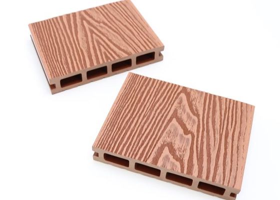 El Decking de madera al aire libre 3D del grano WPC grabó en relieve el suelo compuesto plástico de madera
