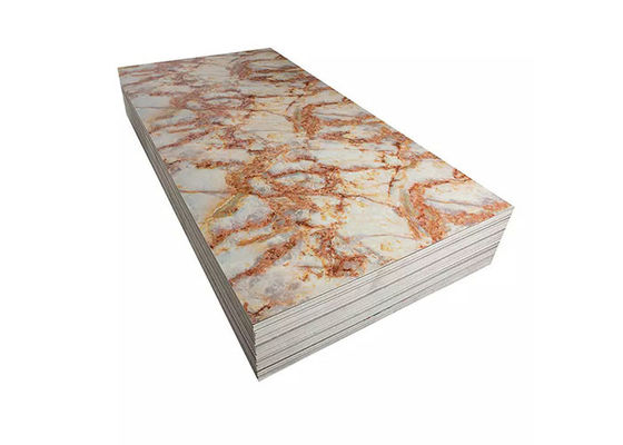 Alta decoración brillante de lujo de la pared interior de la hoja del mármol del PVC de 1220x2440m m 3m m