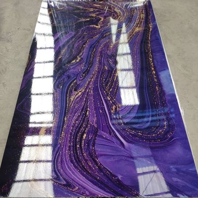 3D que imprime la hoja 1220x2440 de mármol ULTRAVIOLETA milímetro del mármol del PVC para la decoración de la pared