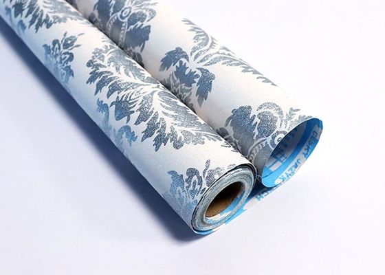 Papel pintado desprendible de madera 3D del papel pintado de la etiqueta engomada del rollo del cuarto de baño auto-adhesivo natural del PVC