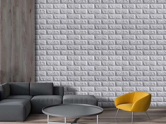 Papel pintado fuerte de la espuma del ladrillo del vinilo de la viscosidad 3D para la decoración de la pared