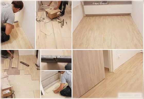 el dispositivo de seguridad del piso de 4m m 3.5m m hace clic 4m m que el proceso estadístico del vinilo hace clic solando las tejas interiores