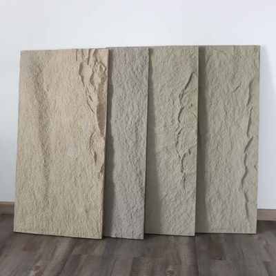 Falso fácil de la losa de la PU del panel grueso de la piedra instalar para la decoración 120 * los 60cm de la pared los 3cm