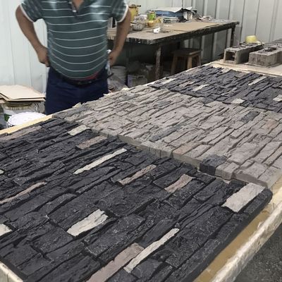 Poliuretano 1200 * 600m m de la piedra de la seta del panel de pared de piedra de la PU de la instalación rápida falso