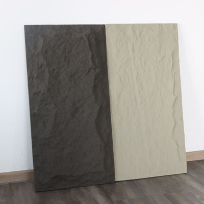 Falso peso ligero del panel de pared de piedra de la seta del poliuretano gris oscuro de la PU