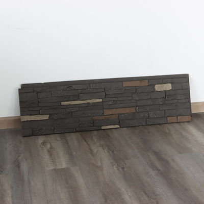 Falso peso ligero del panel de pared de piedra de la seta del poliuretano gris oscuro de la PU