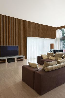 La insonorización absorbe los paneles de pared acústicos del listón de madera del tablero del animal doméstico del Mdf