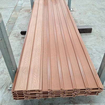 Revestimiento de pared de Wpc Edificio Decoración exterior Panel de pared de Wpc sustituto de madera