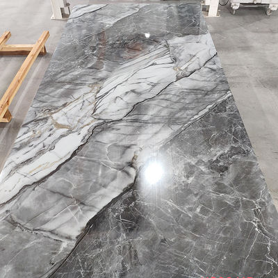 4*8 Ft UV PVC Hoja de mármol impermeable Estampado en caliente / 3D Impreso paneles interiores Tablas UV