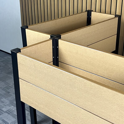 Cama de jardín moderna elevada con resistente al agua, ignífugo, ecológico, de madera y plástico compuesto para exteriores